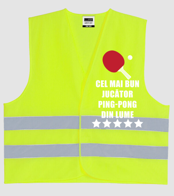 cel mai bun jucător ping-pong din lume model galben neon pe tricou