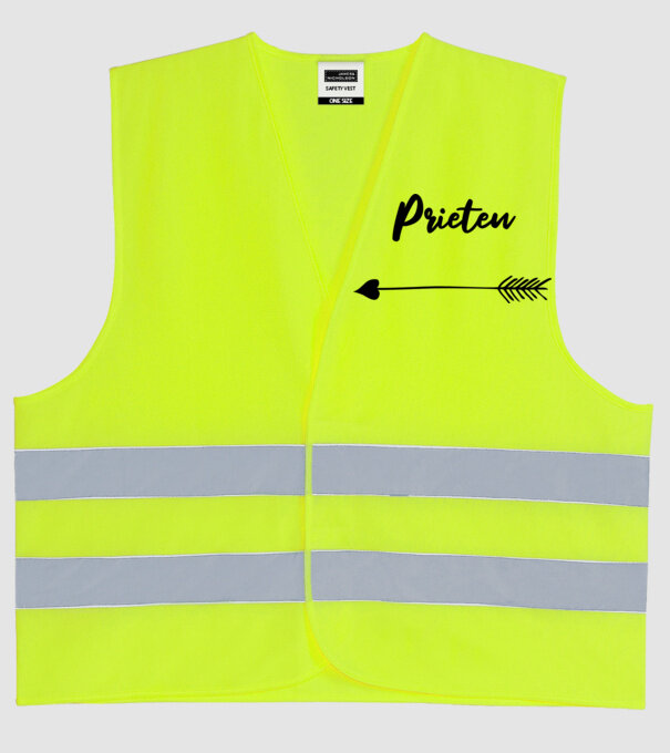 prieten model galben neon pe tricou