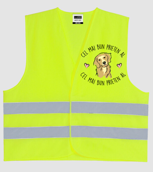 Cel mai bun prieten al meu este un golden retriever model galben neon pe tricou