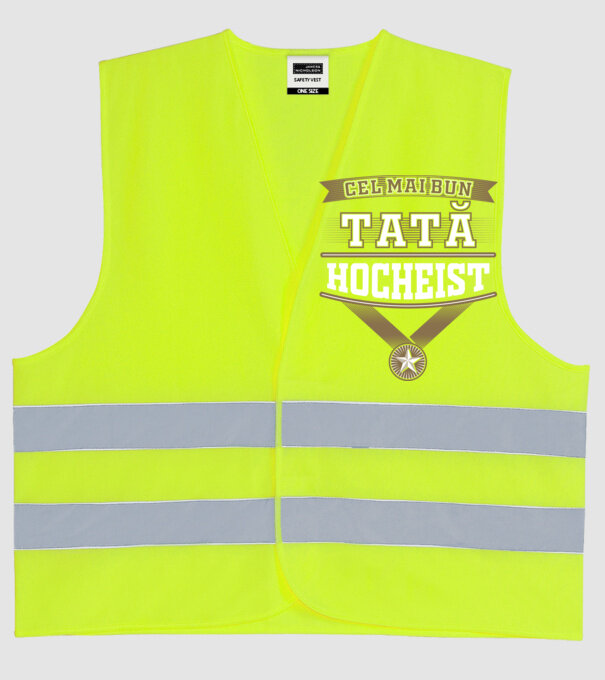 Cel mai bun tată hocheist model galben neon pe tricou