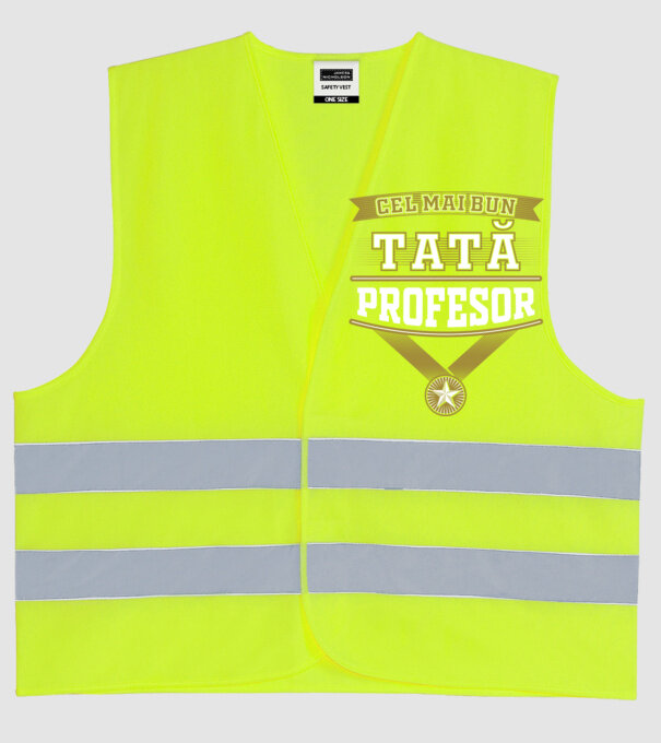 Cel mai bun tată profesor model galben neon pe tricou