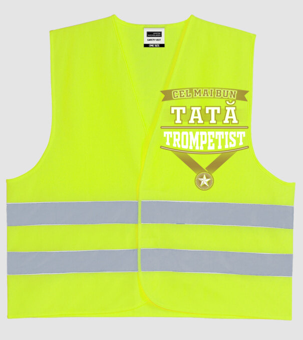 Cel mai bun tată trompetist model galben neon pe tricou