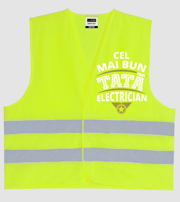 Cel mai bun tată electrician model galben neon pe tricou