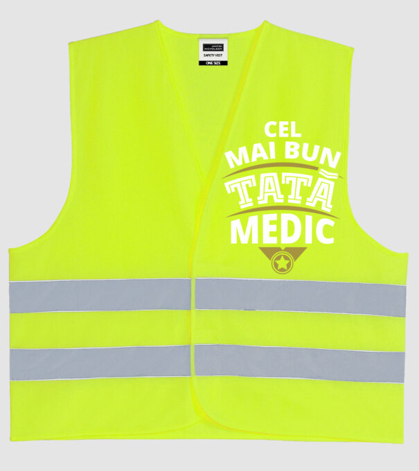 Cel mai bun tată medic model galben neon pe tricou