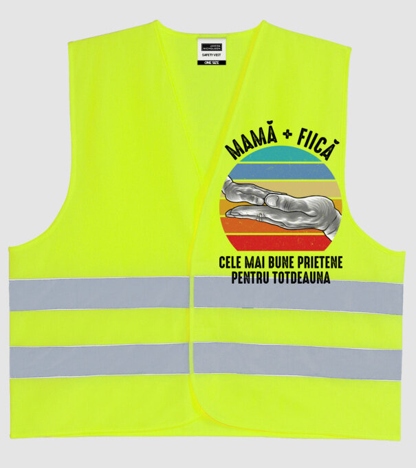 MAMĂ + FIICĂ- Cele mai bune prietene pentru totdeauna model galben neon pe tricou