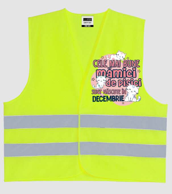 Cele mai bune mămici de pisici decembrie model galben neon pe tricou