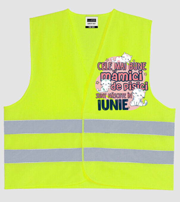 Cele mai bune mămici de pisici iunie model galben neon pe tricou