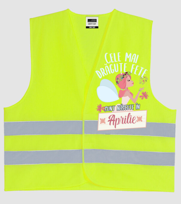 Cele mai drăguțe fete sunt născute în aprilie. model galben neon pe tricou