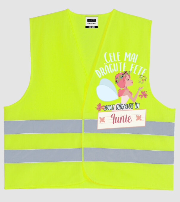 Cele mai drăguțe fete sunt născute în iunie. model galben neon pe tricou