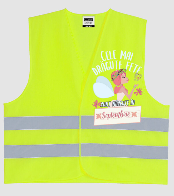 Cele mai drăguțe fete sunt născute în septembrie. model galben neon pe tricou