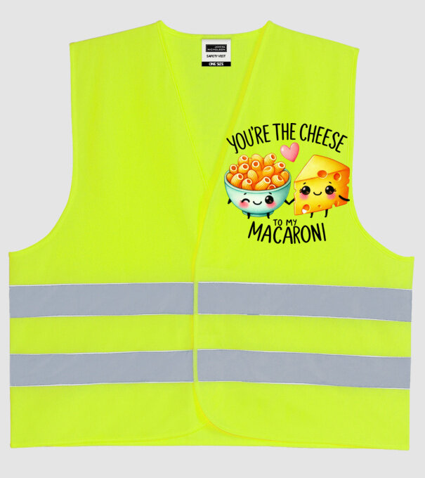 Cheese to my Macaroni model galben neon pe tricou