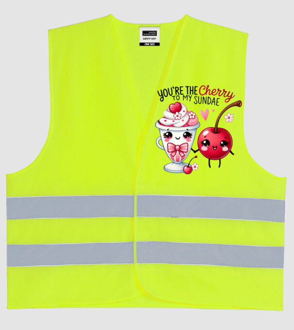 Cherry to my Sunday model galben neon pe tricou