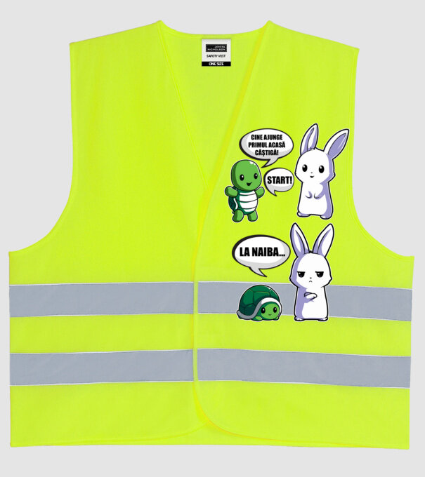cine ajunge primul acasă câștigă! - start! - la naiba... model galben neon pe tricou