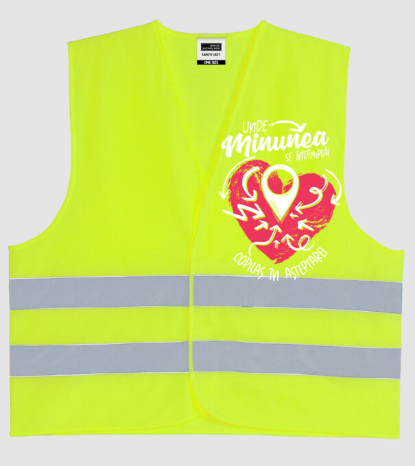 Copilaș în așteptare model galben neon pe tricou