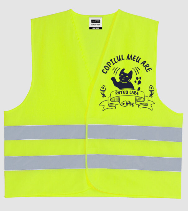 Copilul meu are patru labe model galben neon pe tricou