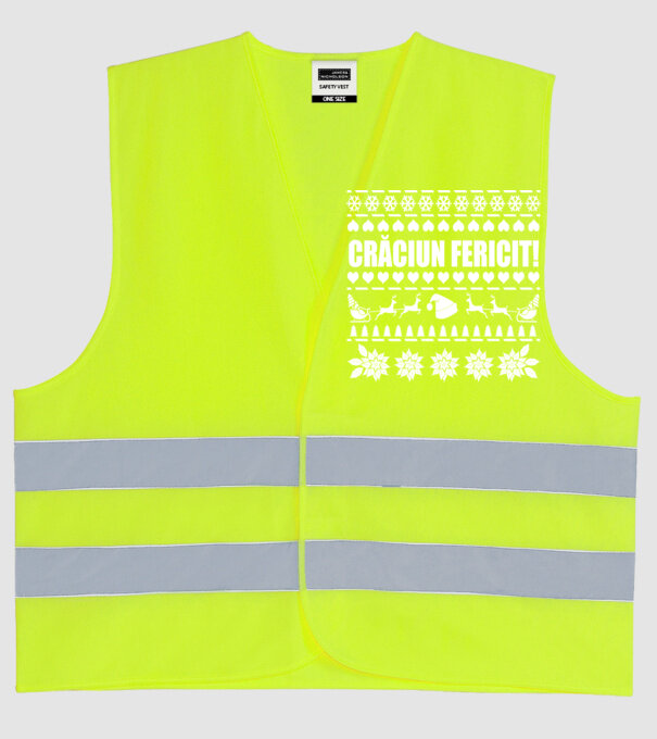 crăciun Fericit! model galben neon pe tricou