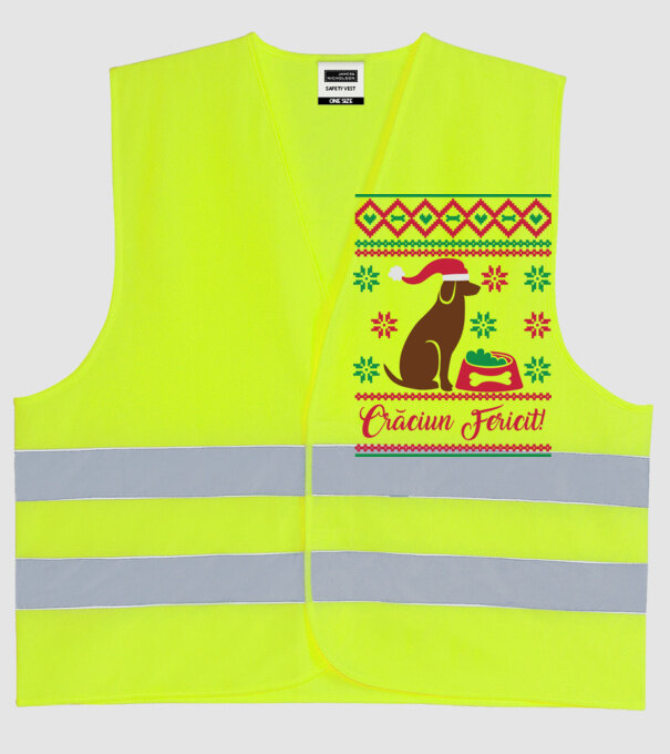 crăciun fericit model galben neon pe tricou