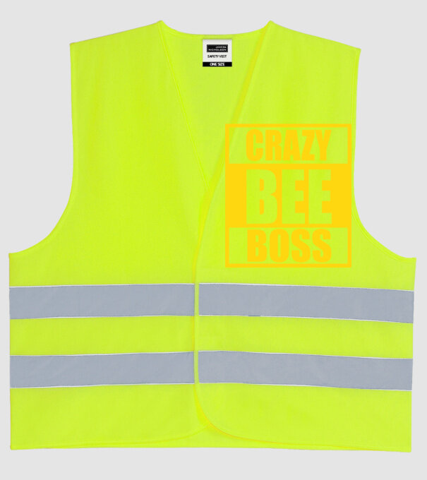 Crazy bee boss model galben neon pe tricou