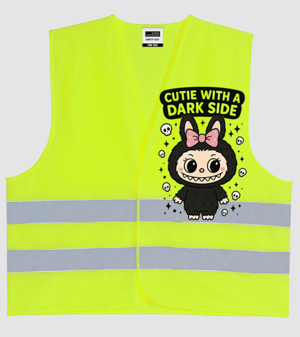 Cutie with a dark side model galben neon pe tricou