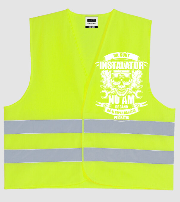 da, sunt instalator, și nu, nu am de gând să-ți repar rahatul pe gratis model galben neon pe tricou