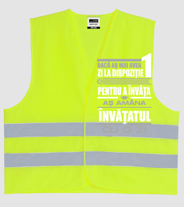 dacă aș mai avea o zi la dispoziție pentru a învăța, aș amâna învățatul cu o zi model galben neon pe tricou