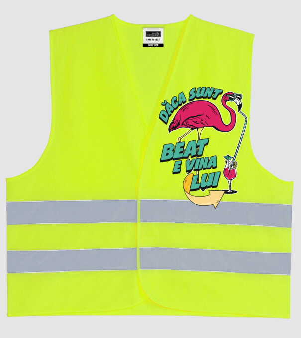 dacă sunt beat, e vina lui model galben neon pe tricou