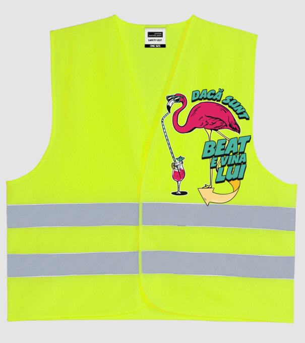 dacă sunt beat, e vina lui model galben neon pe tricou