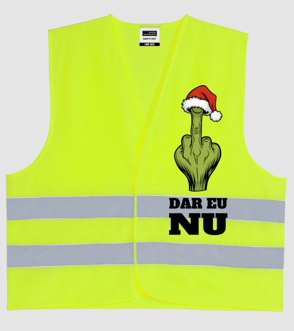 Dar eu NU alb model galben neon pe tricou