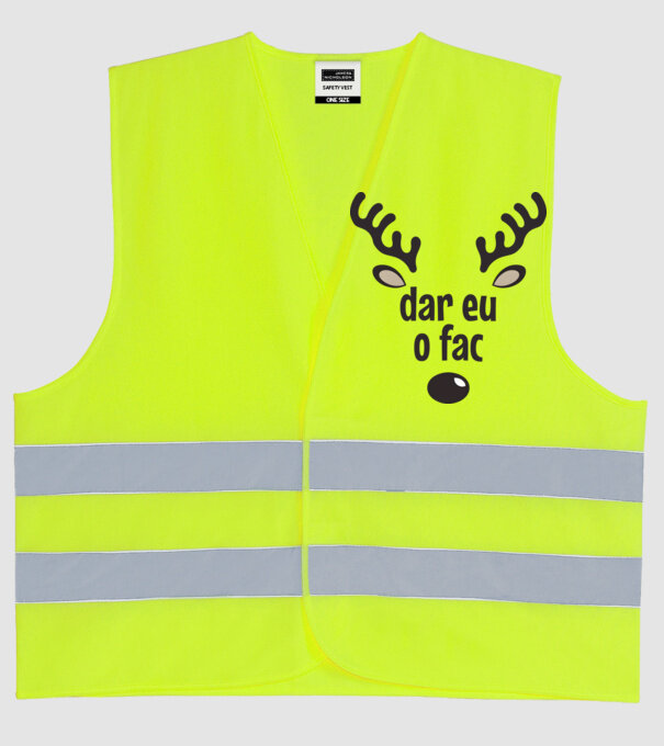 Dar eu o fac crăciun chiar căprioară Alb model galben neon pe tricou