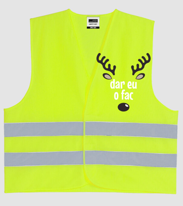 Dar eu o fac crăciun chiar căprioară Negru model galben neon pe tricou