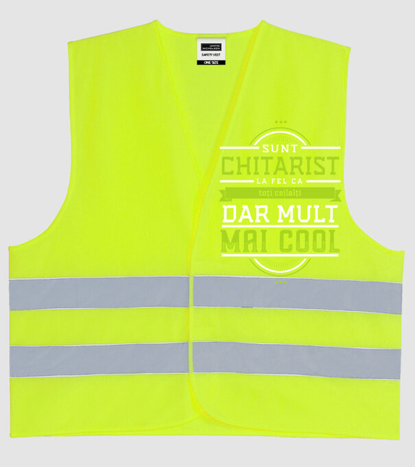 sunt chitarist, la fel ca toți ceilalți, dar mult mai cool model galben neon pe tricou