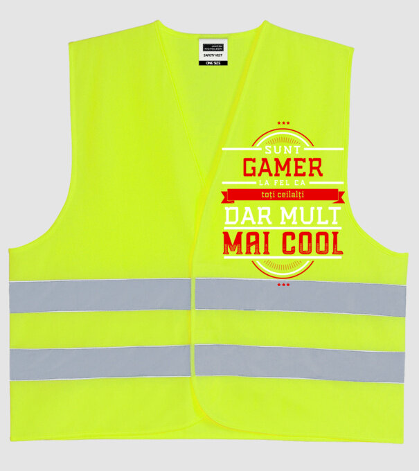 sunt gamer, la fel ca toți ceilalți, dar mult mai cool model galben neon pe tricou