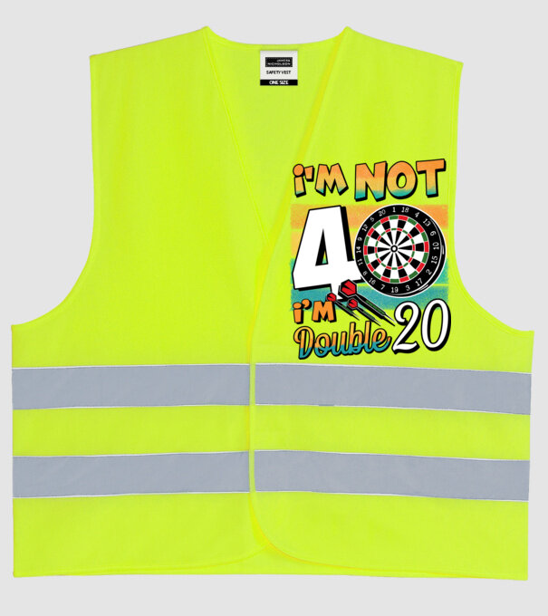 Darts Birthday 40 years old model galben neon pe tricou