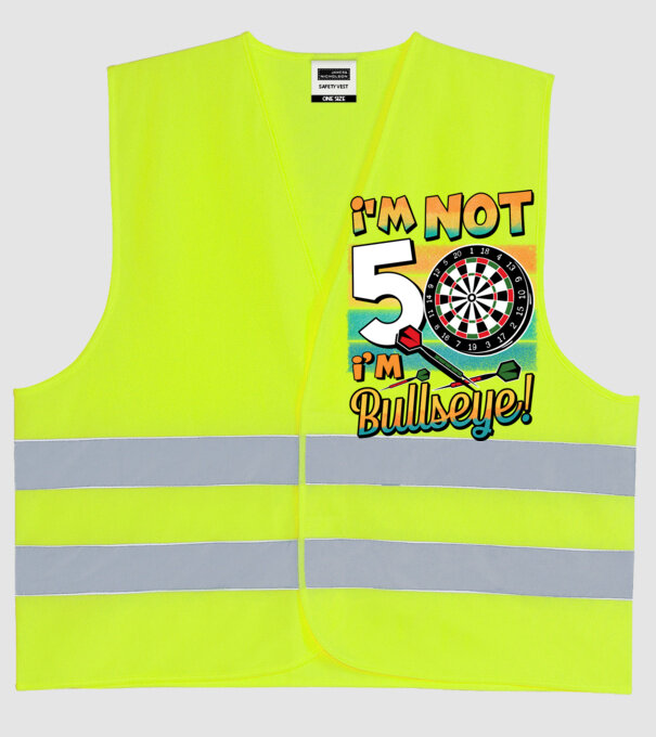Darts Birthday 50 years old model galben neon pe tricou
