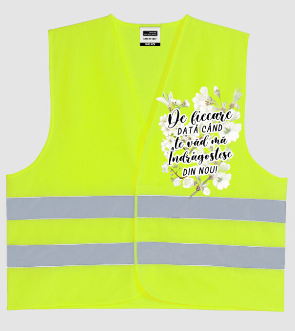 De fiecare dată când te văd mă îndrăgostesc din nou model galben neon pe tricou