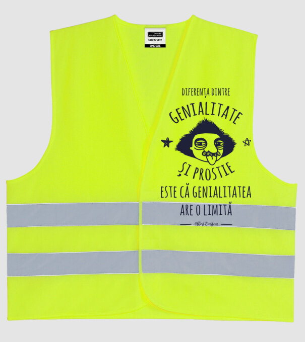 diferența dintre genialitate și prostie este că genialitatea are o limită model galben neon pe tricou