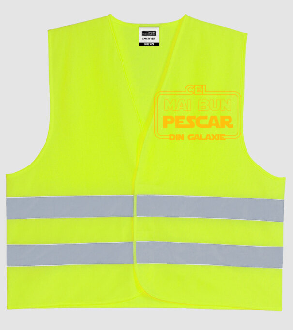 Cel mai bun pescar din galaxie model galben neon pe tricou