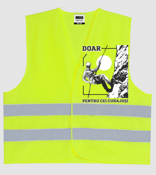 Doar pentru cei curajoși model galben neon pe tricou