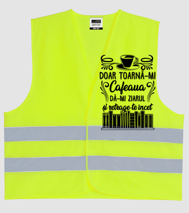 Doar toarnă-mi cafeaua, dă-mi ziarul și retrage-te încet model galben neon pe tricou