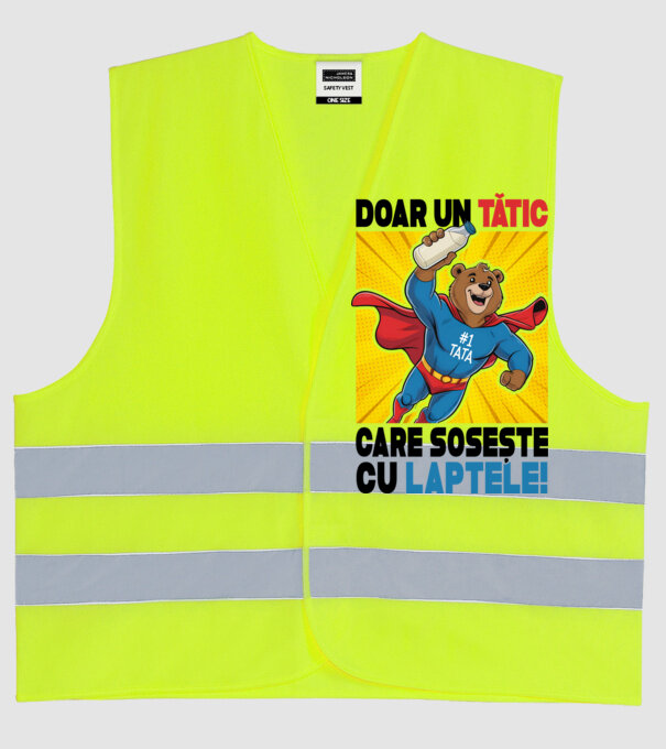 Doar un Tătic Care sosește cu laptele model galben neon pe tricou