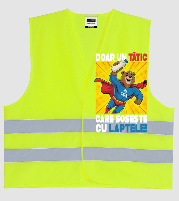 Doar un Tătic Care sosește cu laptele model galben neon pe tricou