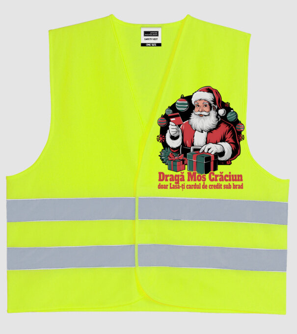 Dragă Mos Crăcium doar Lasă-ți cardul de credit sub brad model galben neon pe tricou