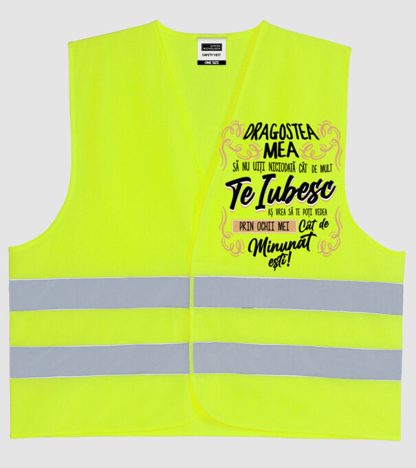 Dragostea mea! să nu uiți niciodată cât de mult te iubesc model galben neon pe tricou