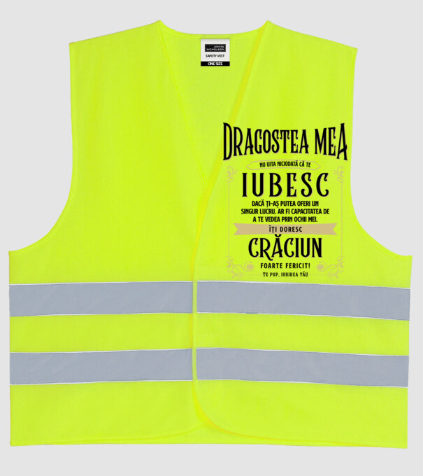 Dragostea mea model galben neon pe tricou