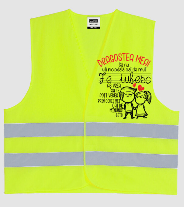 Dragostea mea Cât de minunat ești model galben neon pe tricou