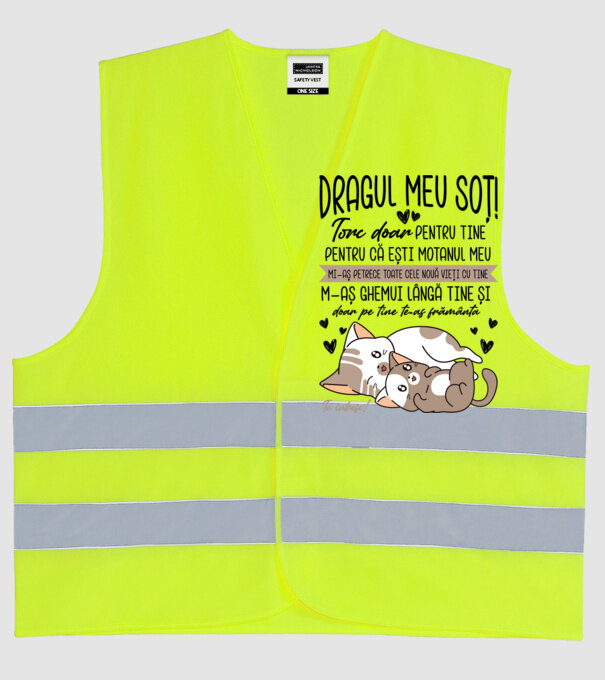 Dragul meu soț! torc doar pentru tine model galben neon pe tricou