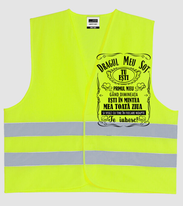 Dragul meu soț tu ești primul me gând dimineața, ești în mintea mea toată ziua și visez cu tine în fiecare noapte model galben neon pe tricou