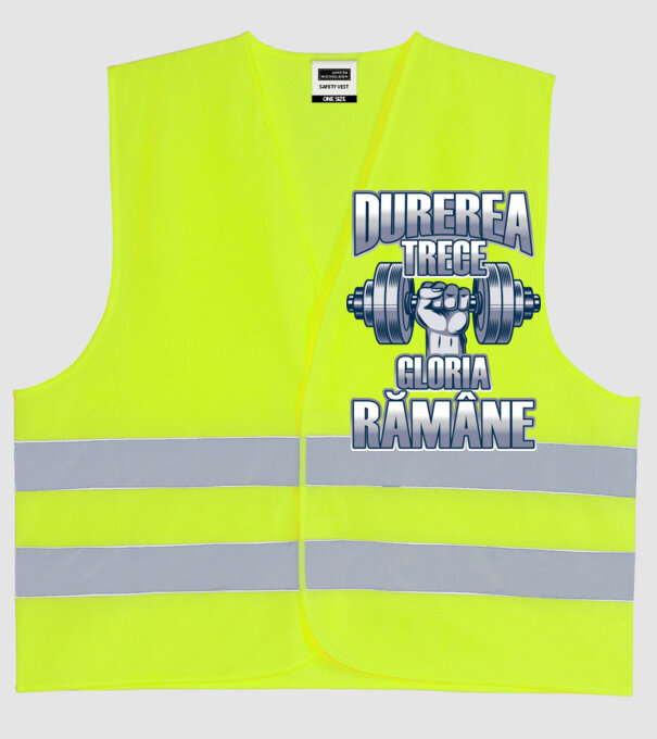 Durerea trece, gloria rămân model galben neon pe tricou