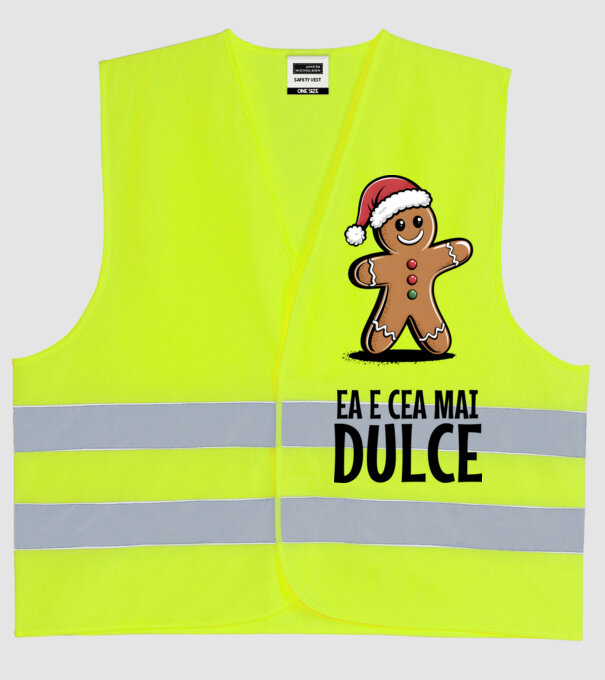 Ea e cea mai dulce alb model galben neon pe tricou