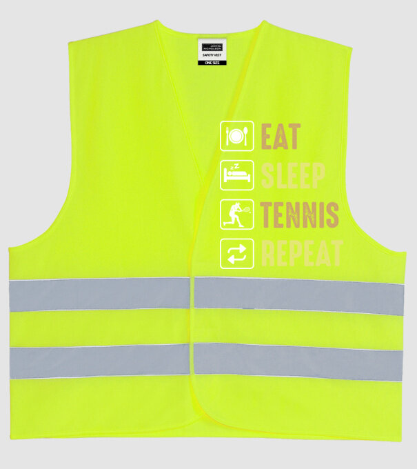eat sleep tennis repeat model galben neon pe tricou
